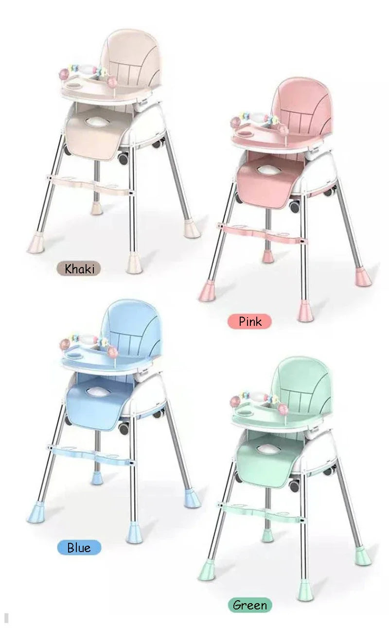 Folding Baby Highchair Kids Chair Dinning High Chair for Children Feeding Baby Table and Chair for Babies Toddler Booster Seat