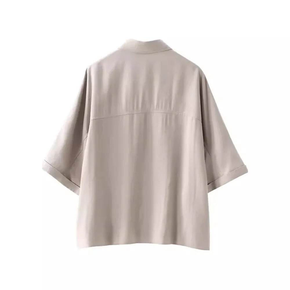 Pajama Style Pants Sets Women 2 Pieces Fashion Oversized Shirts Tops Trousers Women's Suit Two Piece Set Women Outfit - AIAZ