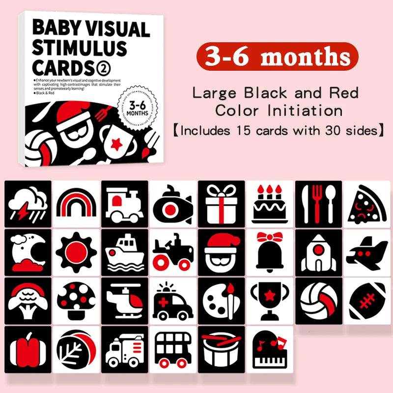 Baby Visual Stimulation Cards Montessori High Contrast Flash Card Infant Gift For Children Cognition Toy - AIAZ