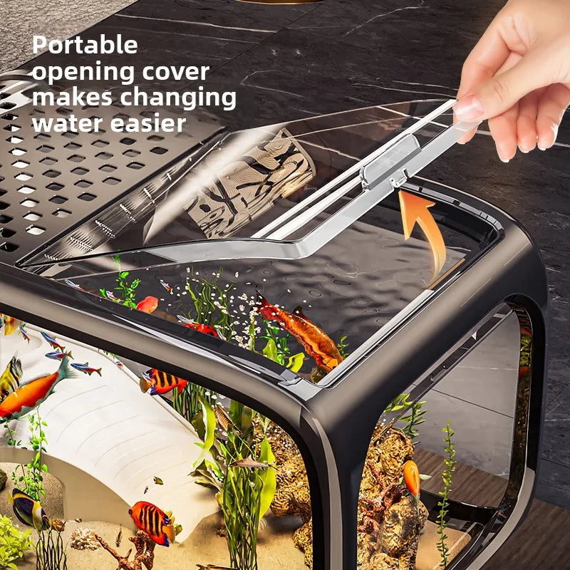 Creative Aquarium Fish Tank Ecological Landscape Set Integrated Filtration Oxygen Generation Machine Transparent Turtle Tank