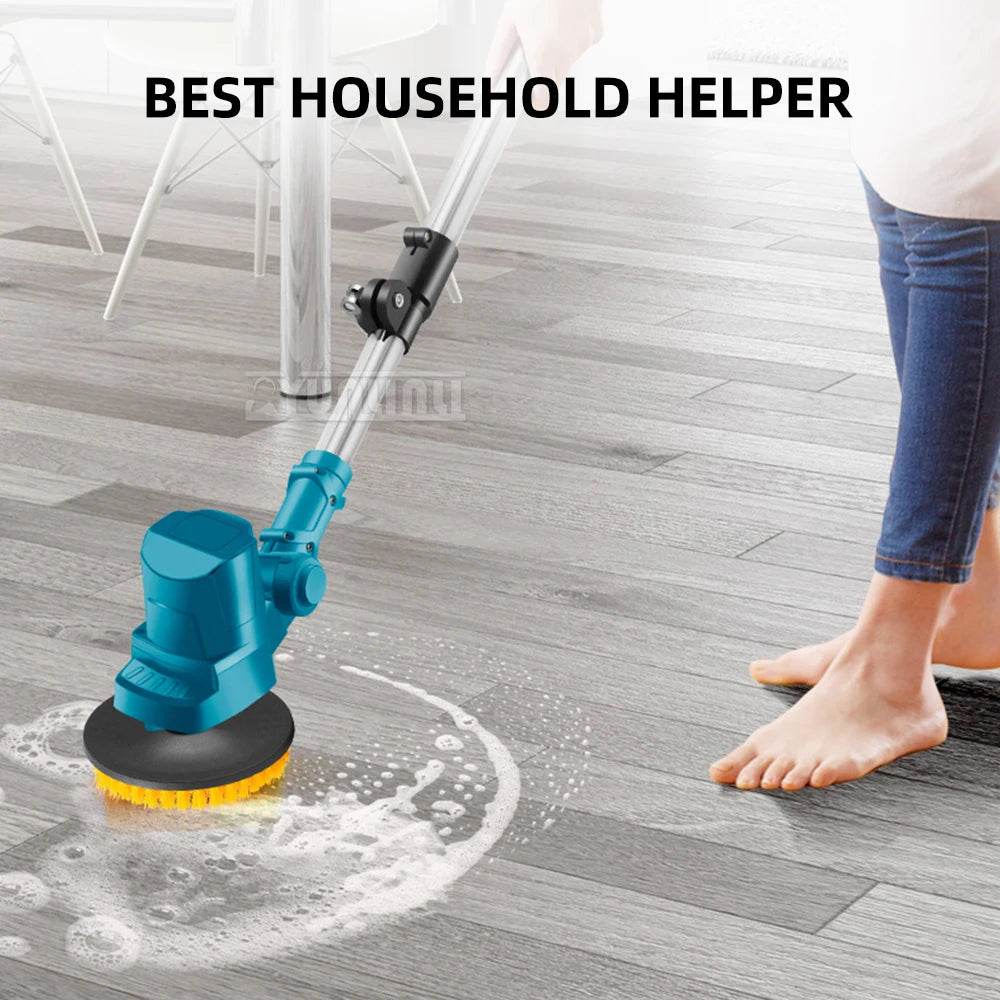 Bathroom Yard Cleaning Polishing Brush Retractable Electric Sweeping Brush Home Garden - AIAZ