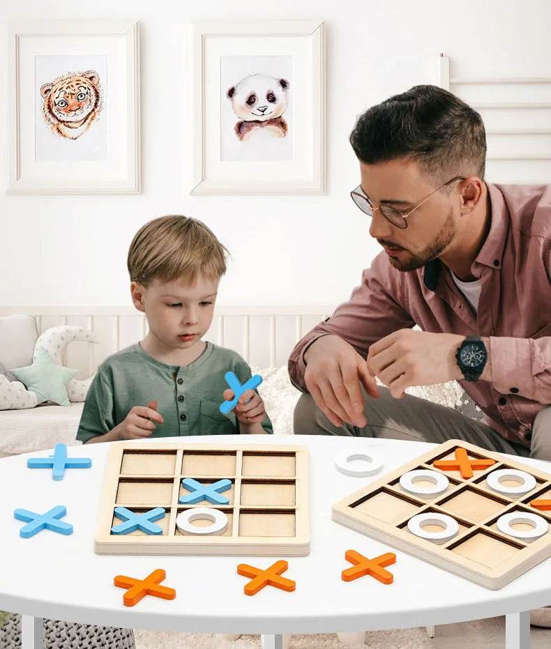 Montessori Play Game Wooden Toy Mini Chess Interaction Puzzle Training Brain Learing Early Educational Toys For Children Kids - AIAZ