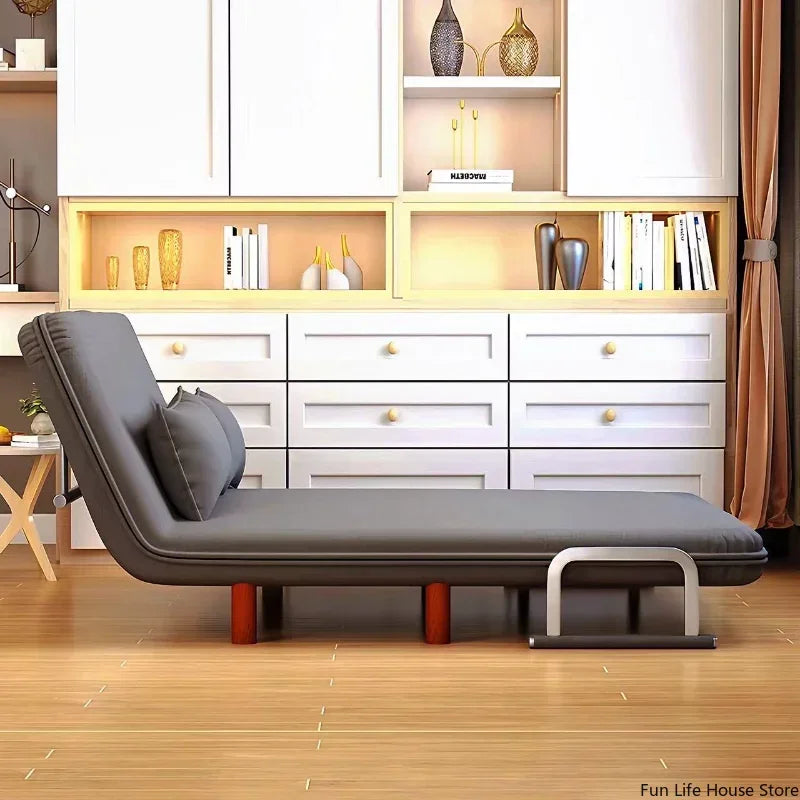 Modern Simple Foldable Sofa Bed Multi-functional Internet Celebrity Living Room Double Push Retractable Sofa Home Furniture