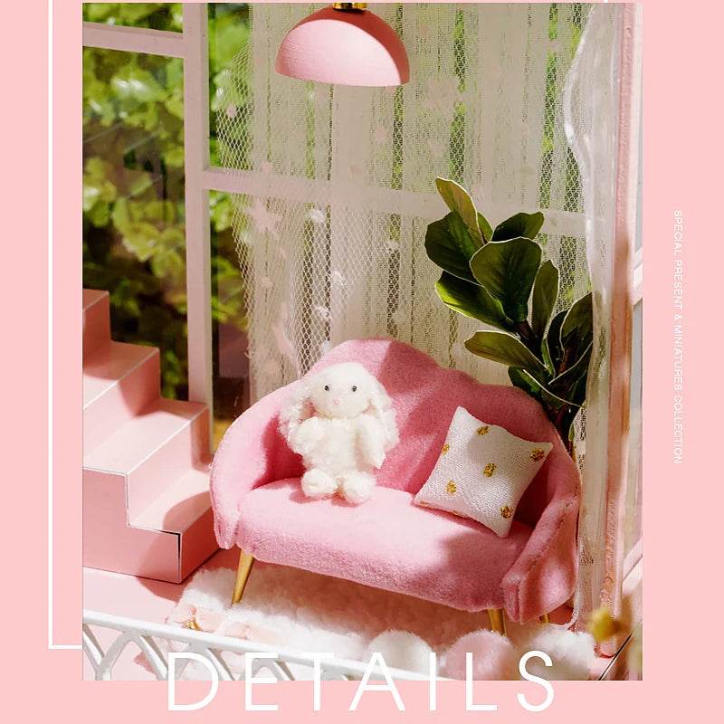 Doll House Kit 3D Wooden Mini DollHouse Assembly Building with Furniture Kit Toys Children's Birthday Gift 3D Puzzle Handmade - AIAZ