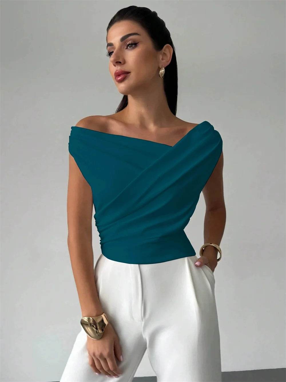 Fashion Tops Tee Woman Solid Sleeveless Shirts Ladies Camisas Mujer Summer Casual Sexy Blouse Shirt Women Clothing Blusas - AIAZ