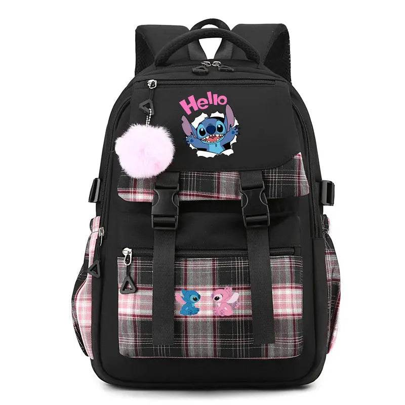 Stitch School Bags High School Student Backpack Female Large Capacity Junior High School Laptop Mochila Escolar - AIAZ
