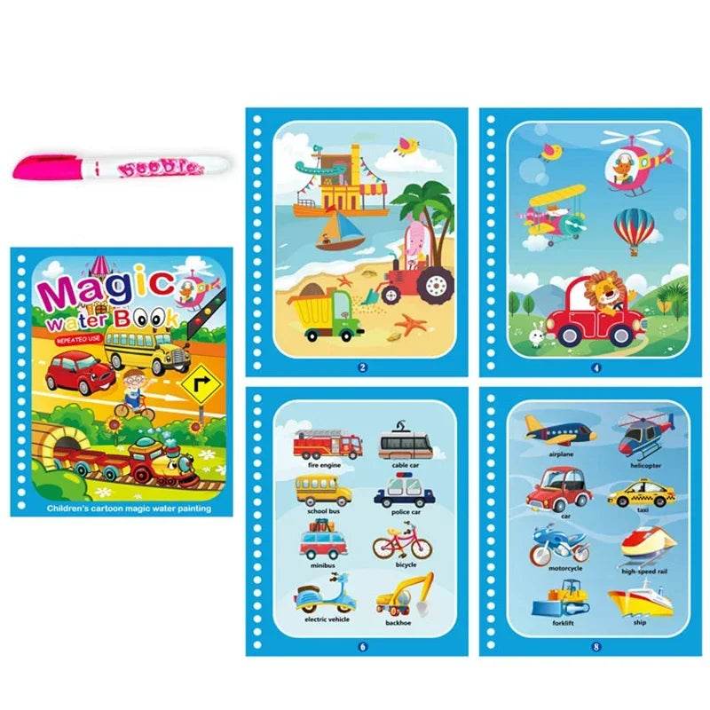 Children Early Education Toys Magical Book with Pen Water Drawing Toys Gift Reusable Coloring Book Magic Drawing Book - AIAZ