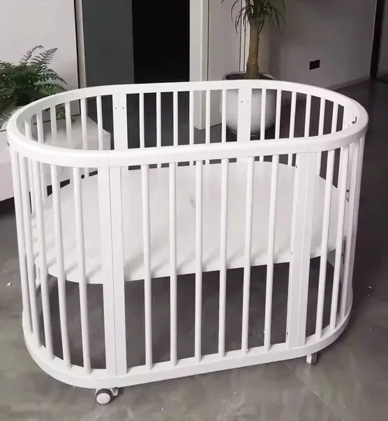Portable Designs Wheels Mobile Circle Crib Convertible Cribs Sleeping Wood Oval Crib Cot Bed Baby Beds For New Born