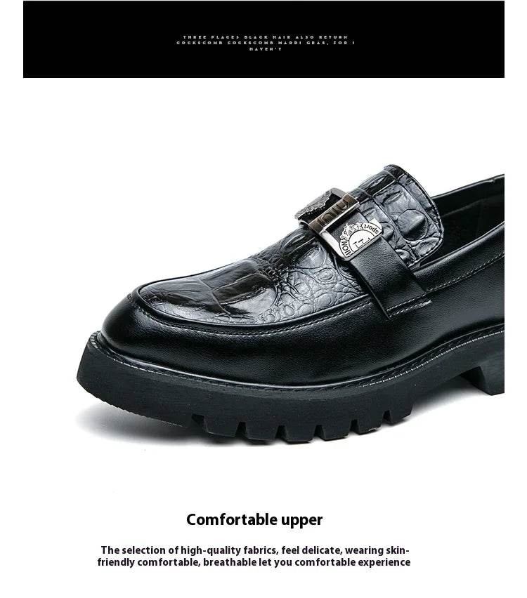 2025 men's party and business loafers, thick-sole men's formal thick-sole shoes, comfortable slip-on fashion casual shoes - AIAZ
