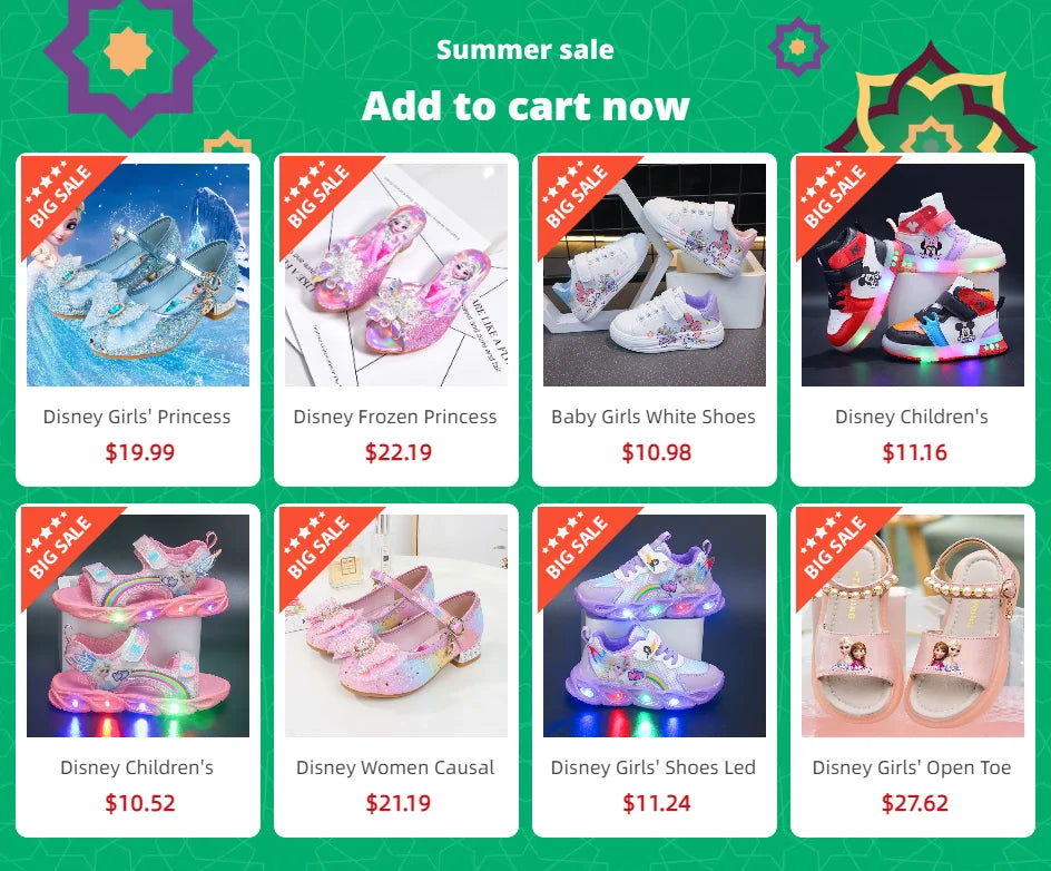 Disney Indoor Home Slippers Parent-child Heel Cotton Anti-skid Floor Children's Shoes Breathable Cartoon Red Slippers Size 26-46