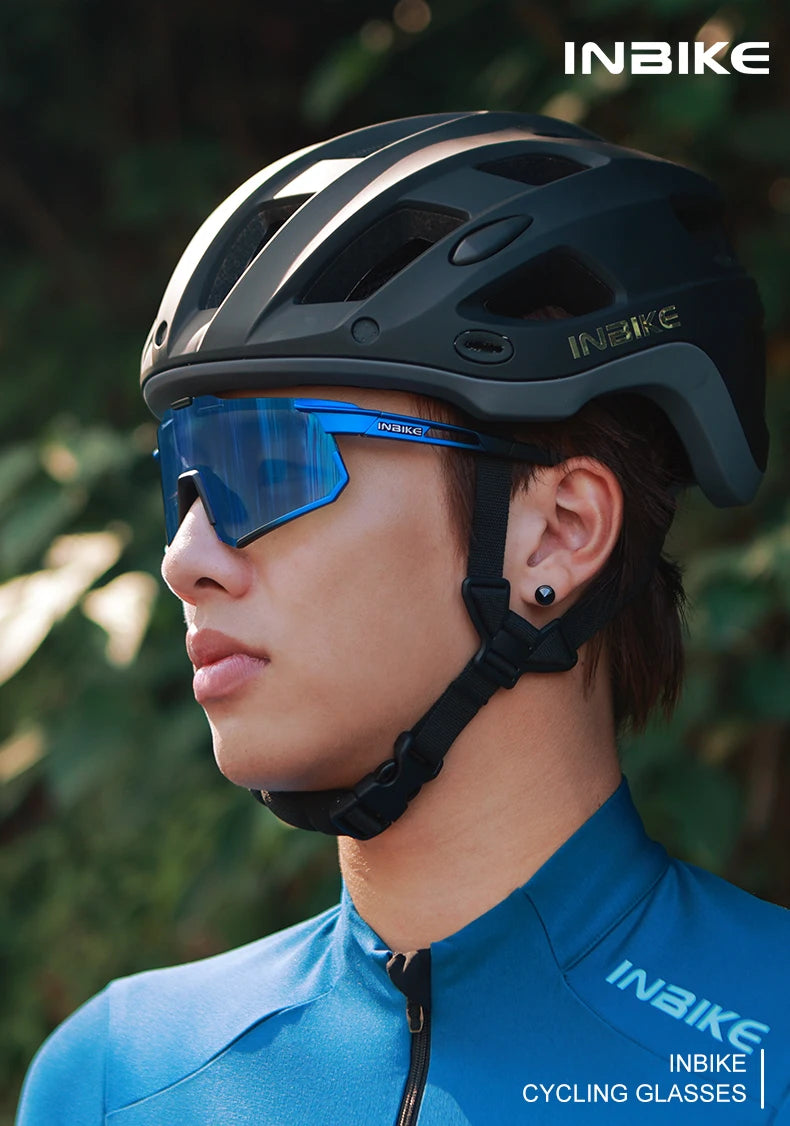 INBIKE Photochromic Cycling Sunglasses Professional Road Bike Riding Glasses for Men Bicycle Windproof Sand Goggles Bike Eyewear
