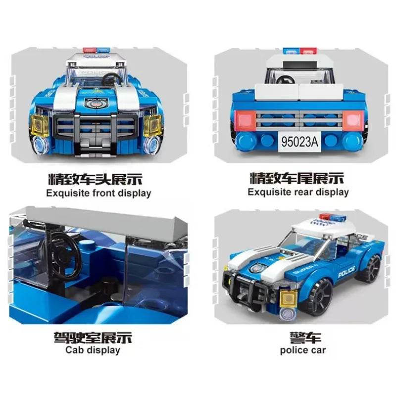 Children Education Toys DIY Block Patrol Helicopter Police Car Assembly Set Up Puzzle Kids Fun Boy Gifts - AIAZ