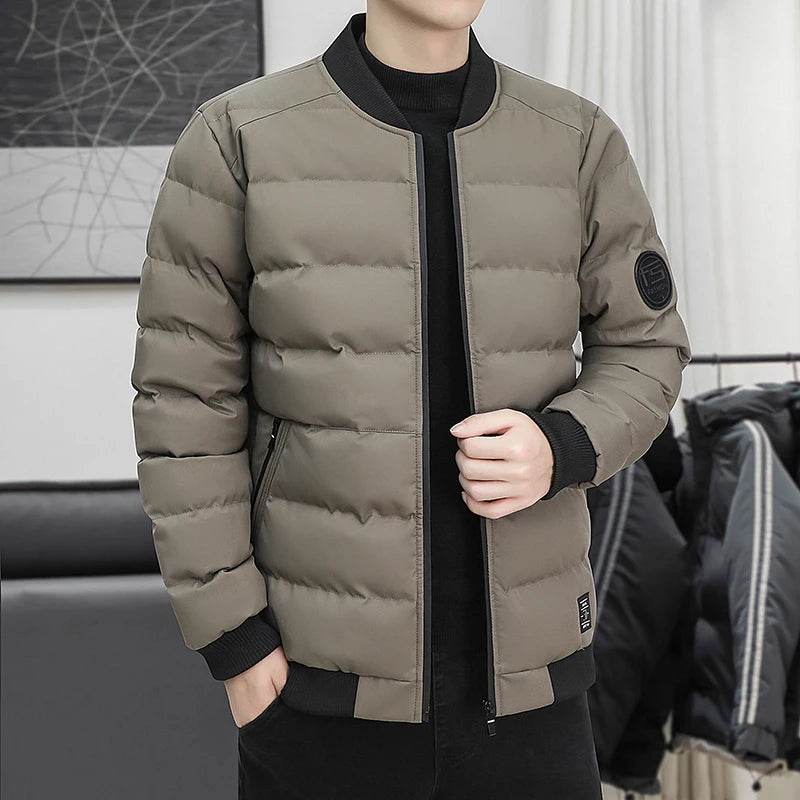 New Men's Outdoor Fashion Trend Windproof Warm Cotton Clothes Comfortable Versatile Breathable Sports Leisure Collar Jacket - AIAZ