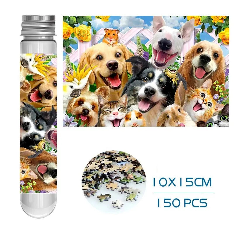 MaxRenard Jigsaw Puzzle Mini Pieces 150pcs Test Tube Educational Toy Family Game Portable Leisure Toy