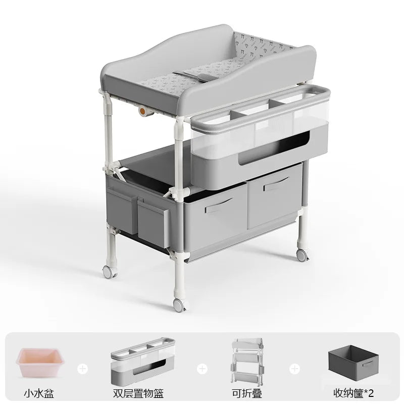 Diaper Table Baby Care Table Portable Multifunctional Foldable Shampooable Baby Diaper Table