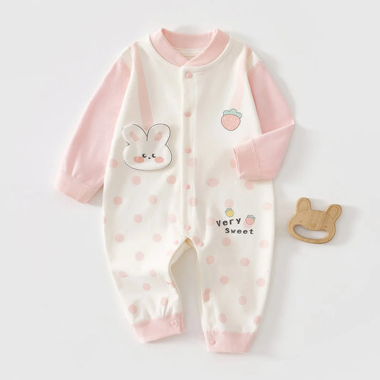 Baby Jumpsuit Spring and Autumn Pure Cotton Baby Clothes for Girls, Newborn Clothes, Crawling Clothes Boneless Cute Pajamas