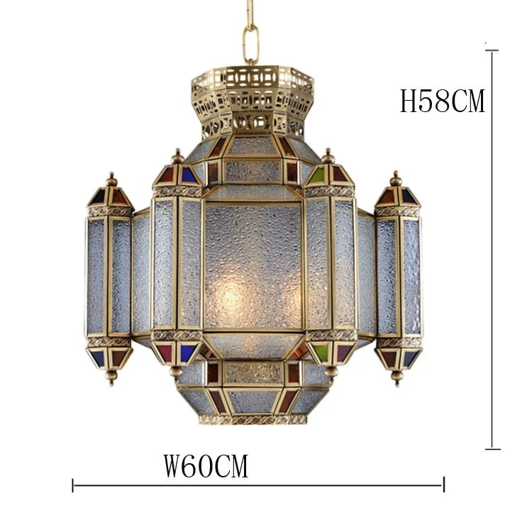 Arabic French Moroccan Style Best-Selling Chandelier - American Retro Southeast Asian Colorful Glass Lighting