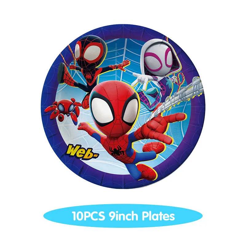 Spidey And His Amazing Friends Birthday Decoration Party Supplies Paper Cups Plates Napkins Tableware Tablecloth Kids Balloons - AIAZ