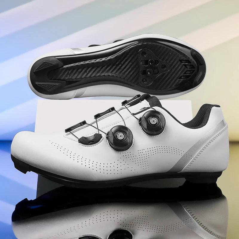 Breathable road cycling shoes for indoor and outdoor cycling, adjustable buckle closure, durable TPU sole, cycling accessories