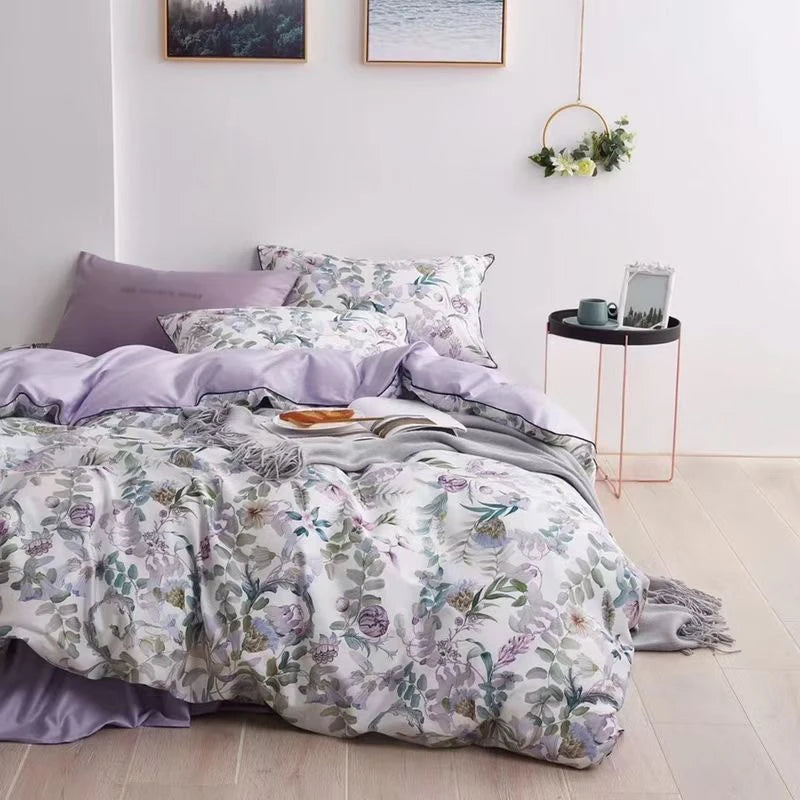 Svetanya Print Egyptian Cotton Bedding Set Queen King Ru Full Double Size Bedlinens Sheet Duvet Cover Set