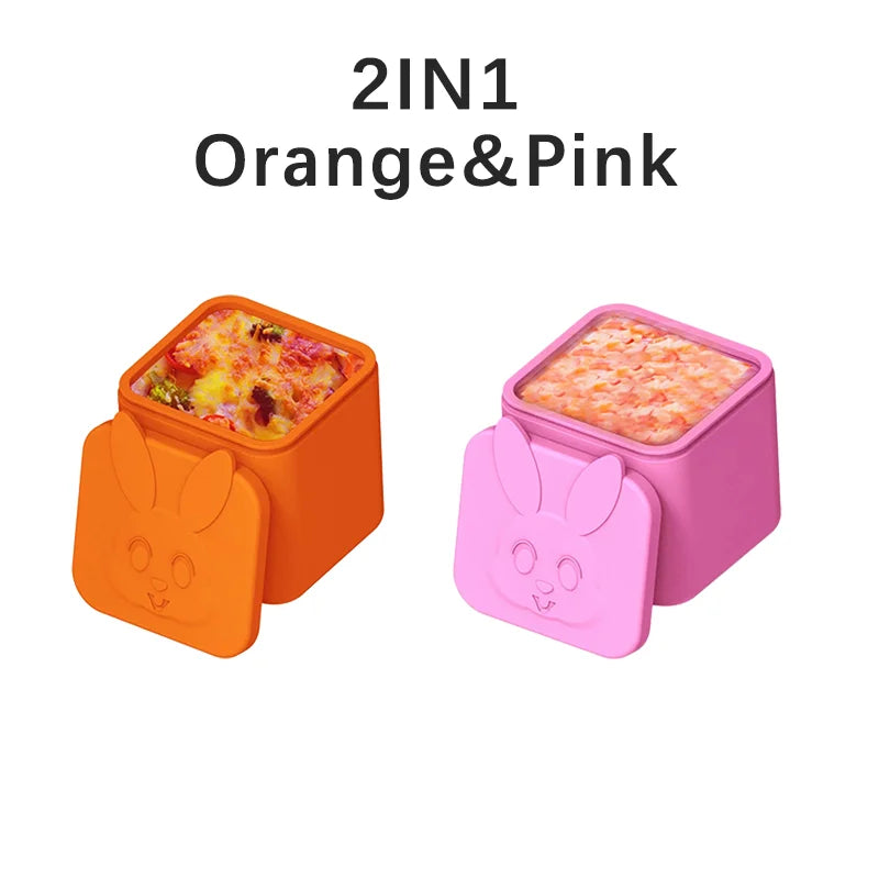 Non-stick Silicone Lunch Box For Kids Sauce container With Lid Small Lunch Box Accessories Dip Container Food storage container