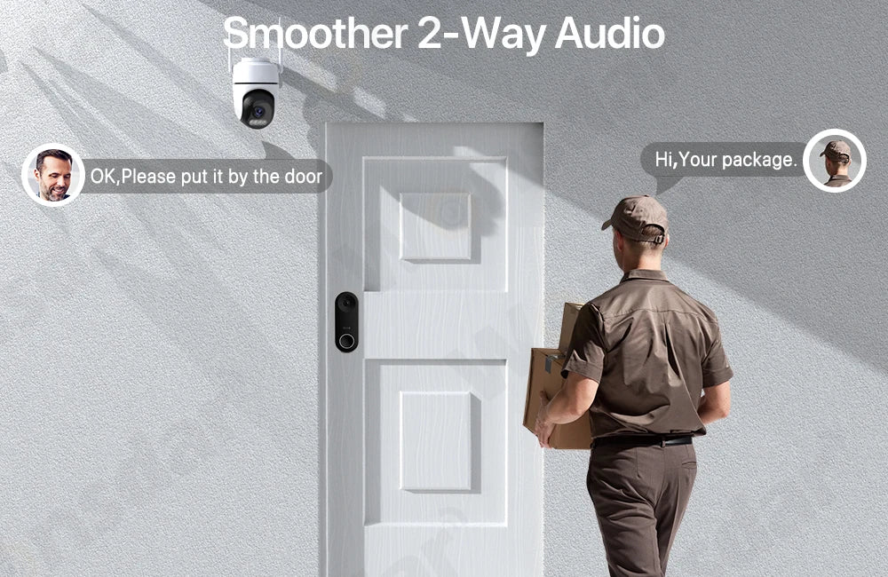 2pcs Quantity 4MP HD IP Camera PTZ WiFi Camera Video Surveillance Home Security Protection Alarm Motion Type-C Detection iCsee