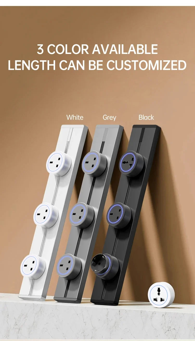 Wall Power Track Socket EU UK US FR Korea Standard Type-C Universal Mobile Plug Adapter Home Kitchen Office Pop Electric Outlets