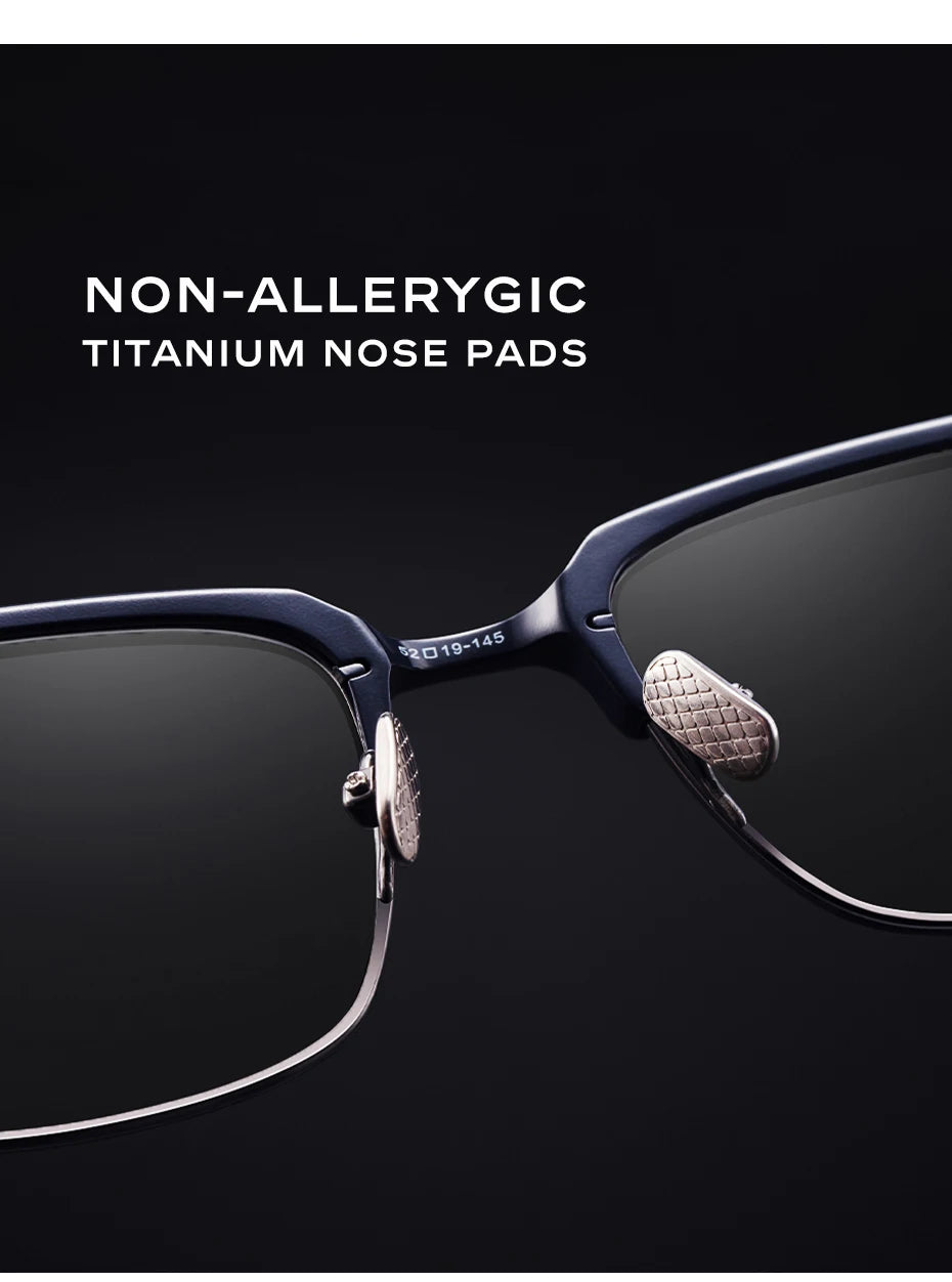 CAPONI Polarized Sunglasses For Men Fashion Pure Ttanium Eyewear Retro Trendy Brand Design Sun Glasses for Driving Shades BS1905