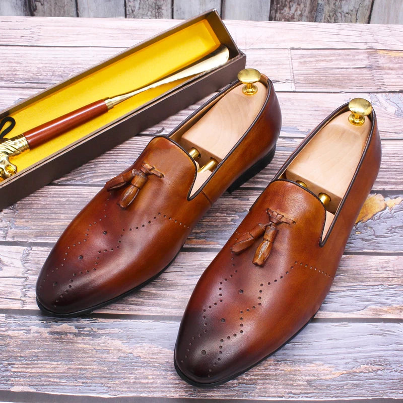 Business Casual Sheepskin Lined Gentlemanly Shoes Easy Wear for Daily Office Social Occasions