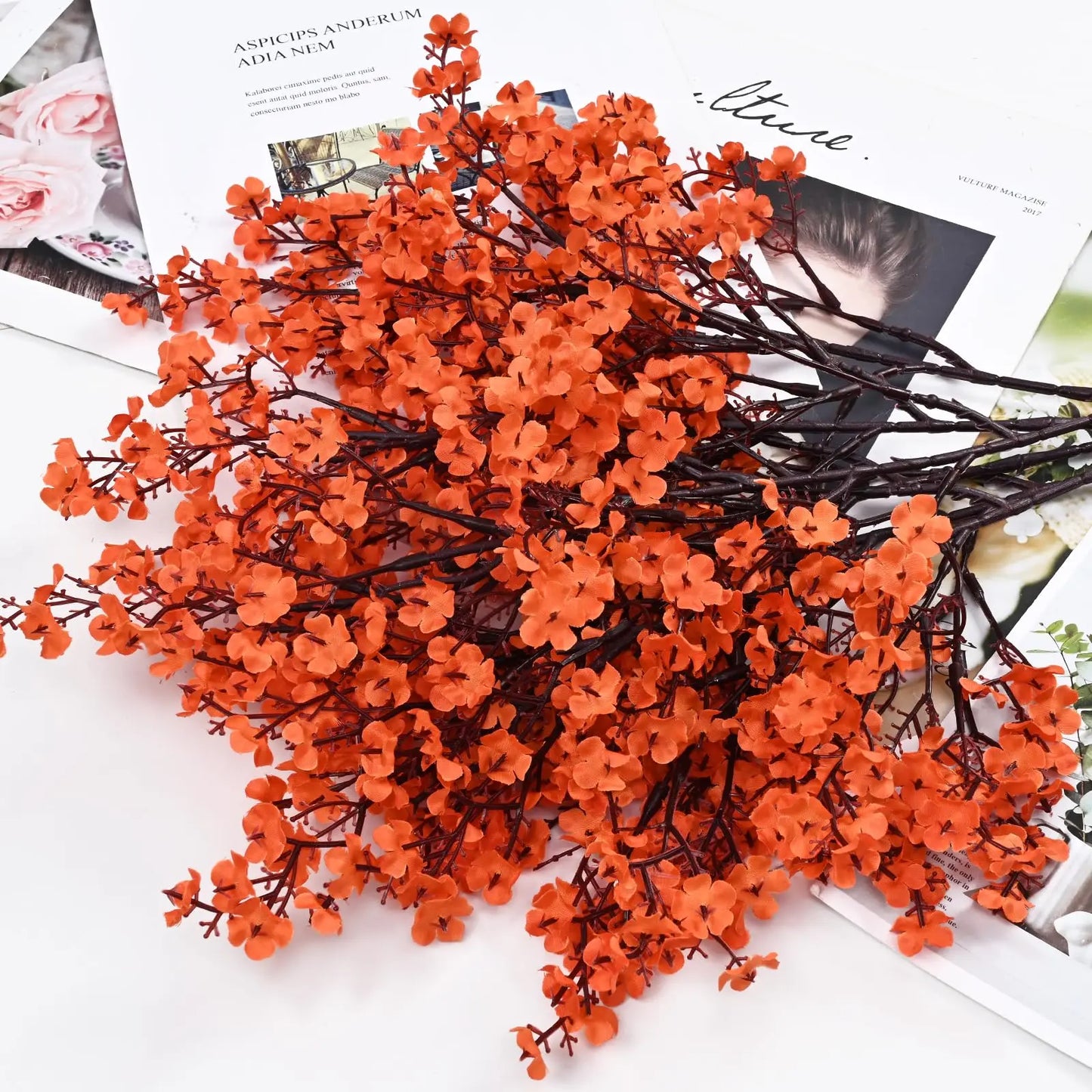 3/1Pcs Fall Babys Breath Artificial Flowers Fake Plants for Home Wedding Centerpiece Table Thanksgiving Party Autumn Decorations