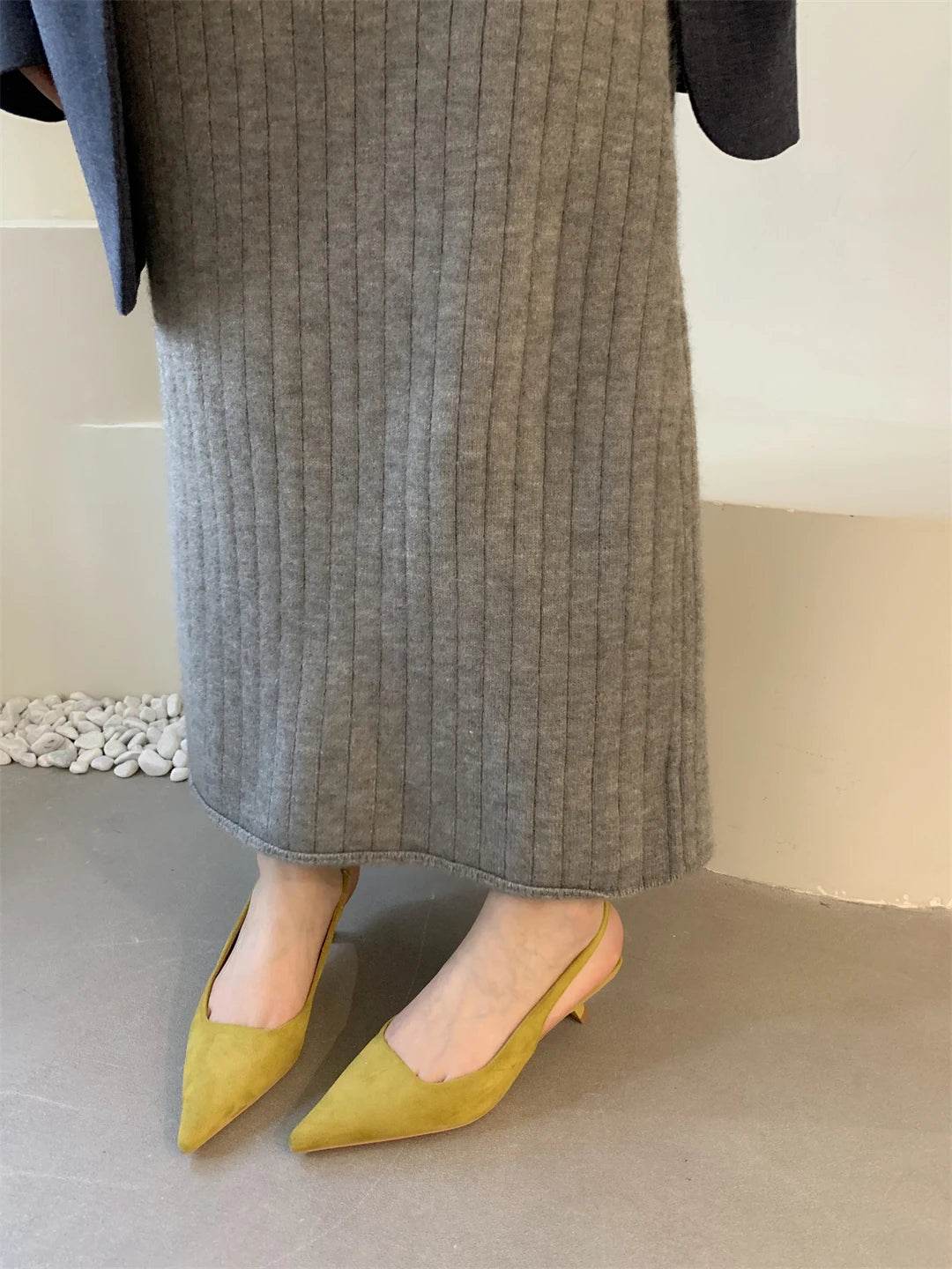 Bailamos Women Sandals Pointed Toe Elegant Low-heel Shoes Summer Fashion Slingback Woman Mules Shoes Pumps Dress Shoes - AIAZ