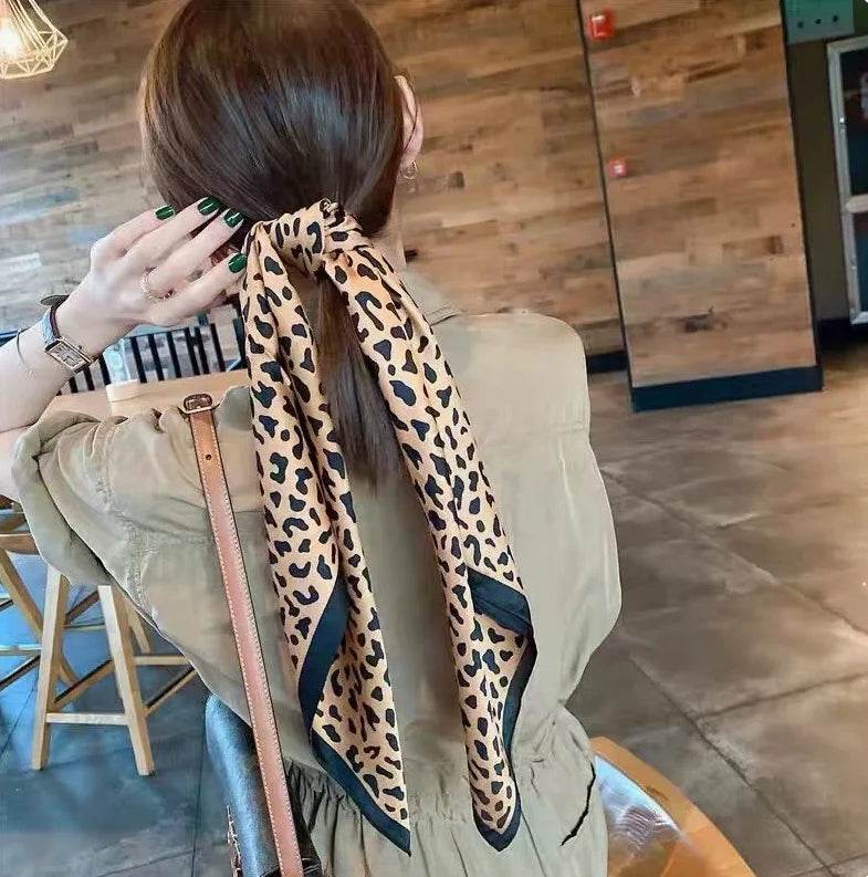 Women Fashion Versatile New Silk Scarves 70x70cm Square Scarf Korean Version Neck Protection Spring and Autumn Vintage Scarf - AIAZ
