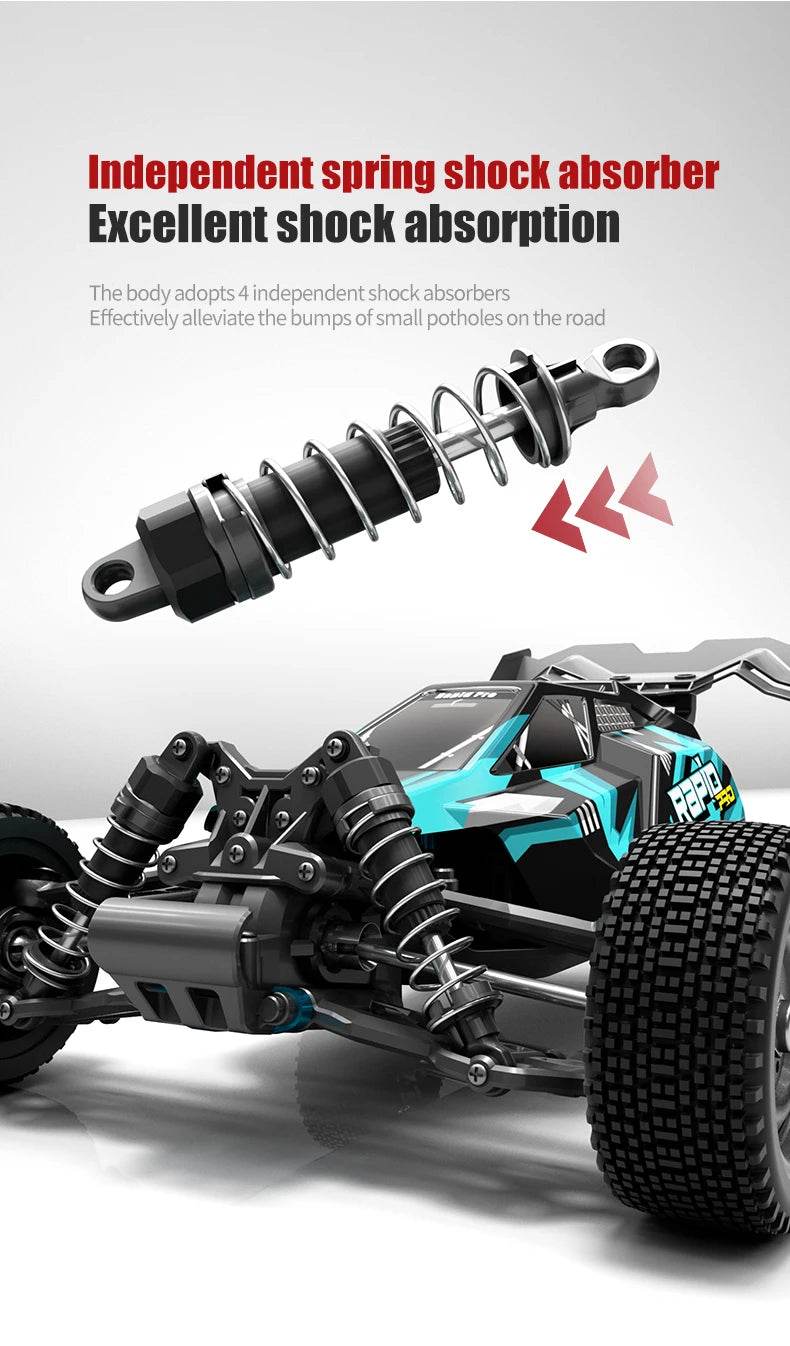 16103PRO 2.4GHz 70KM/H Professional RC Car: Brushless Motor, 1:16 Scale 4WD High-Speed Off-road Climbing Vehicle Wtith LED Light - AIAZ