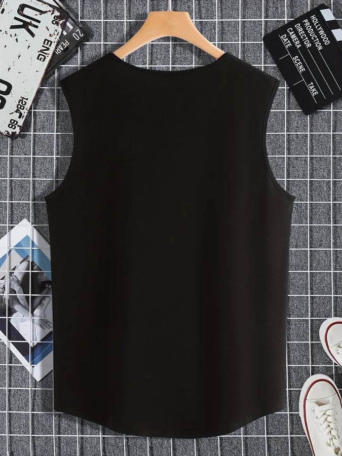 Men's vest short-sleeved T-shirt - Modern T-Shirt White Milano Italy Print Casual Wear - AIAZ