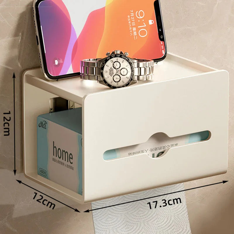 Toilet Paper Holder Wall-Mounted Carbon Steel Toilet Paper Holder Tissue Rack Bathroom Tissue Holder Bathroom Accessories