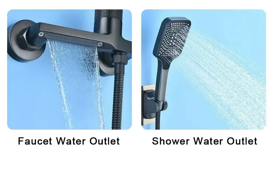 Hot and Cold Water Heater Mixing Valve Wall Mounted Bathtub Faucets Bathroom Shower Set Shower Tap Shower Accessories