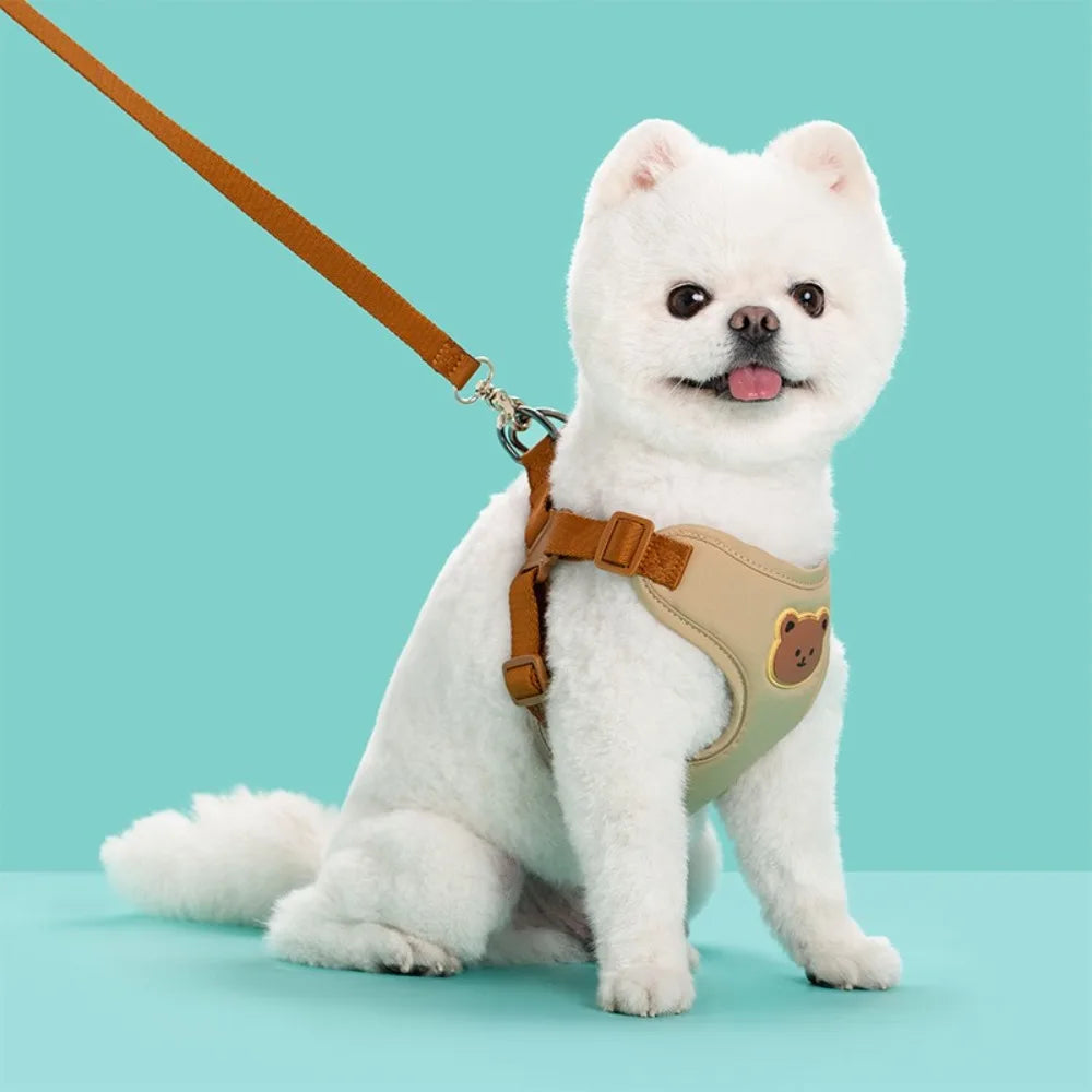 Creative Cute Pet Harness Leash Anti-Escape Adjustable Dog Collar Harness No Pull Dog Harness Outdoor Walking Travel