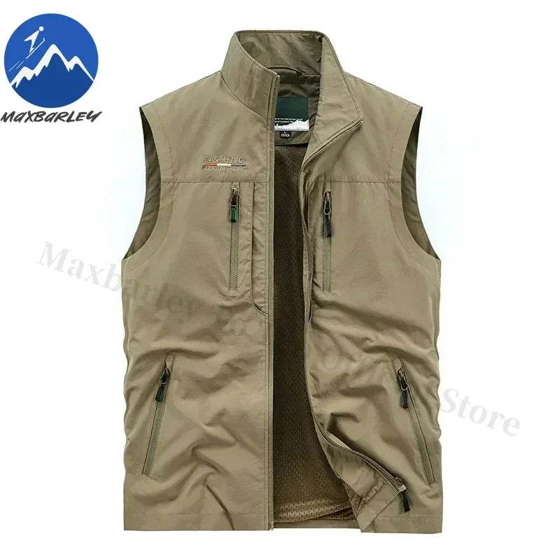 Sleeveless Jacket Vest Men 2025 Summer Cargo Climbing Hunting Waistcoat Club Photographer Fishing Vests Camping Working Clothes - AIAZ