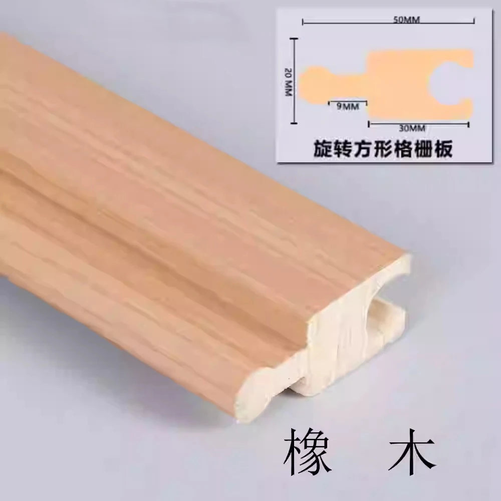 6 pieces 2.3M Rotating Solid Wood Grille Panel - Great Wall wave board internet famous background wall wrap with cylinder