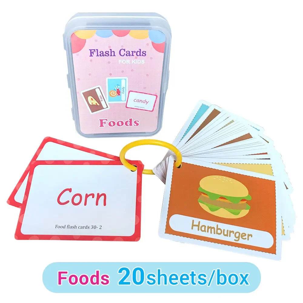 Kids English Words Learning Flashcards Reading Enlightenment Cards Home School Educational Toys Montessori Teacher Teaching Aids - AIAZ