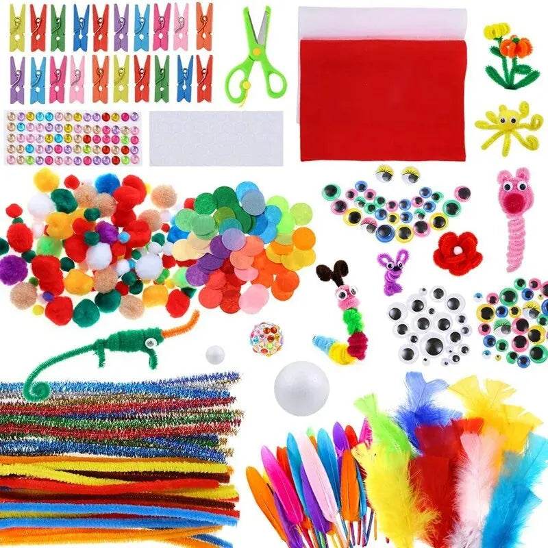 Arts and Crafts Supplies for Kids DIY Crafting School Kindergarten Homeschool Supplies Arts Set Toys for Children - AIAZ