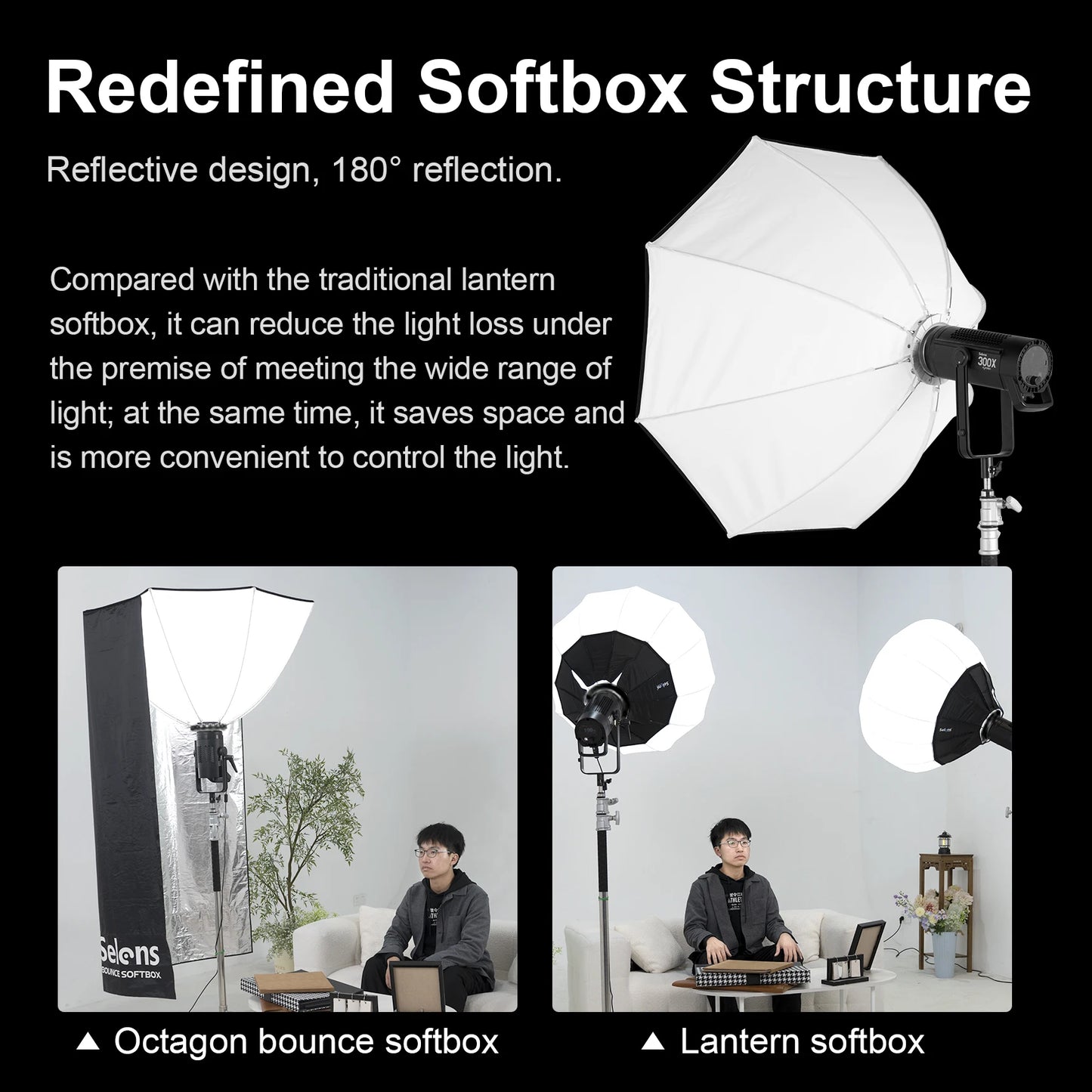 Selens 70cm 90cm 110cm Reverse Octagonal Softbox Photo Studio Kits Bowens Mount Octagon Umbrella Softbox Photography Accessories