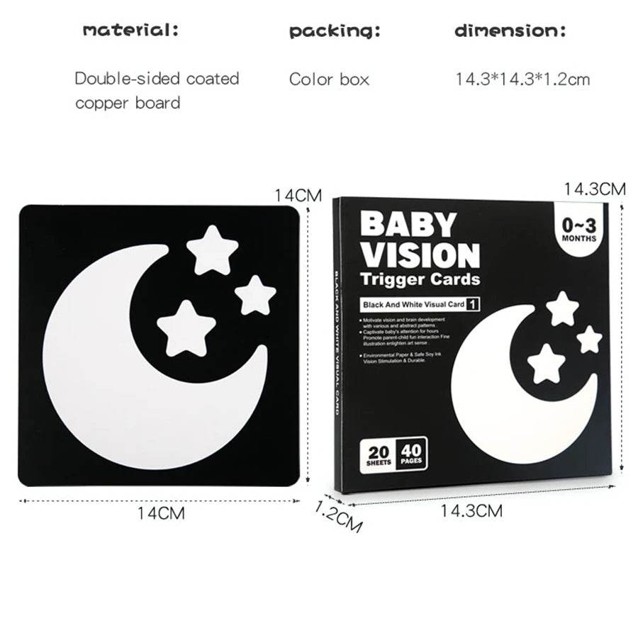 Baby Visual Stimulation Cards Montessori High Contrast Flash Card Infant Gift For Children Cognition Toy - AIAZ