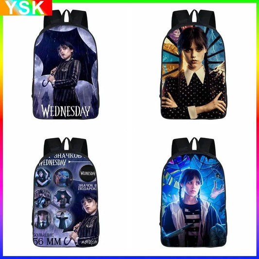 Wednesday Addams Backpack Wednesday School Bag with The Same Style Primary School School Bag Children's Backpack Meal Kit - AIAZ