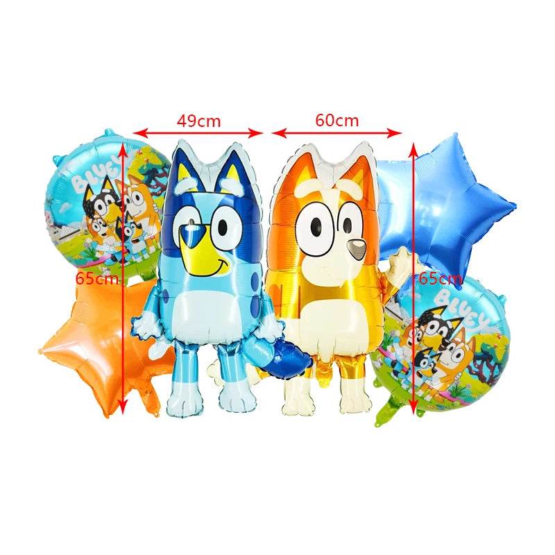 New Bluey Birthday Party Decoration Latex Balloons Bingo Aluminum Film Balloon Disposable Tableware Kids Event Supplies Backdrop - AIAZ