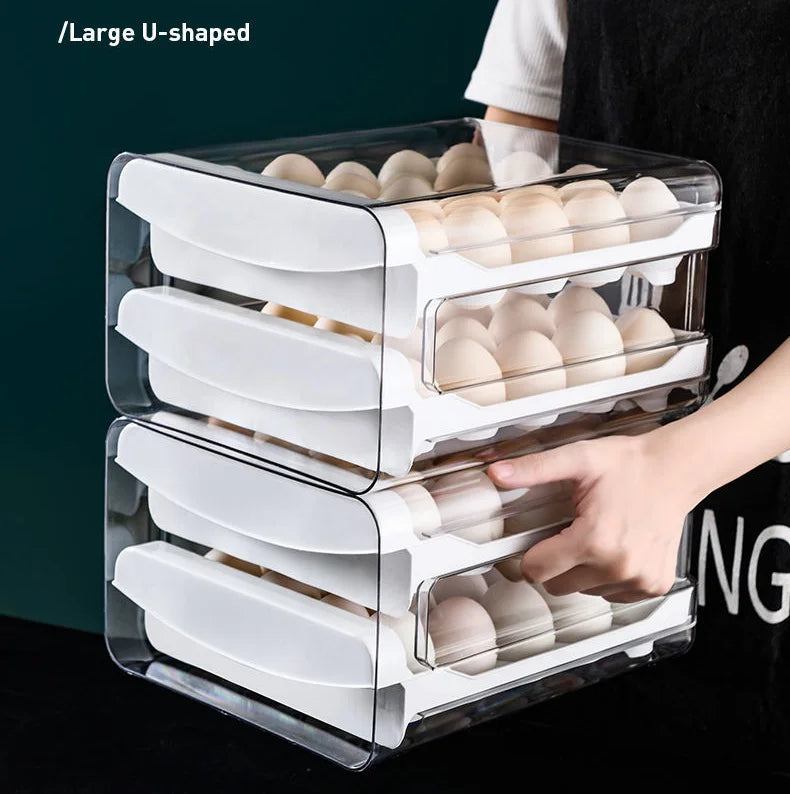 Refrigerator Egg Storage Crisper Drawer-type 40-grid Household Double-layer Egg Tray Kitchen Stackable Egg Rack