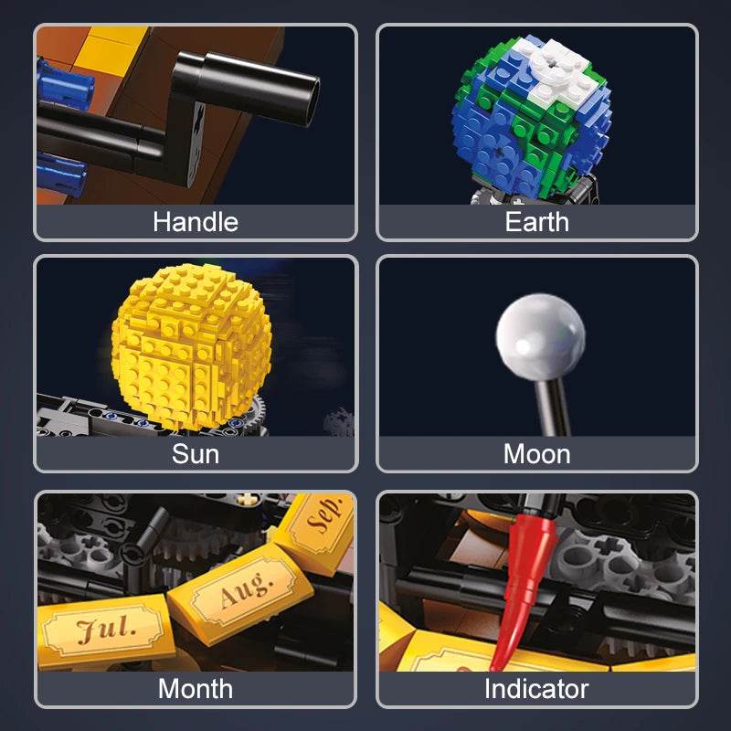 Cada 865PCS City Solar System Earth and Sun Clock Building Blocks Science Experiment Education Bricks Toys Boys Gifts - AIAZ