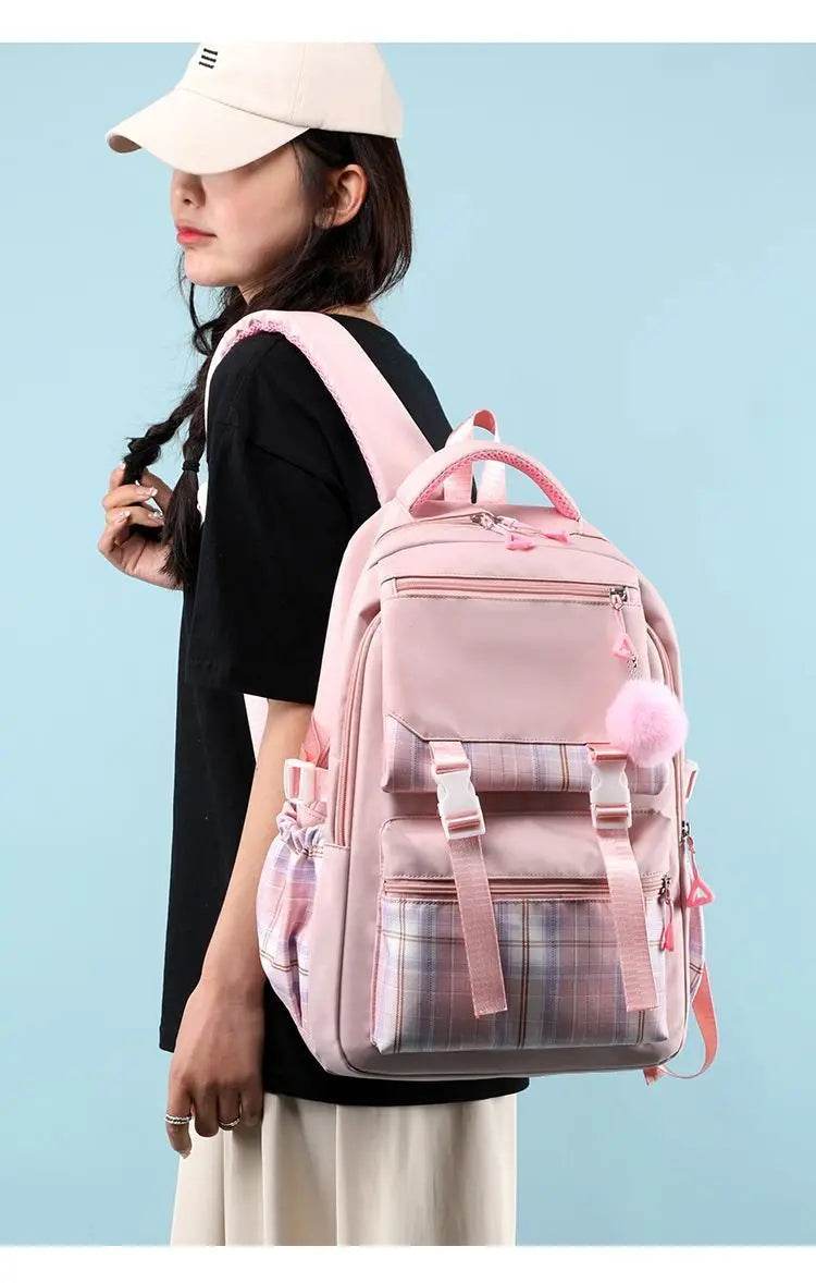 hellokitty Hello Kitty Backpack Female Japanese Cute Primary School Junior High School Large Capacity School Bag - AIAZ