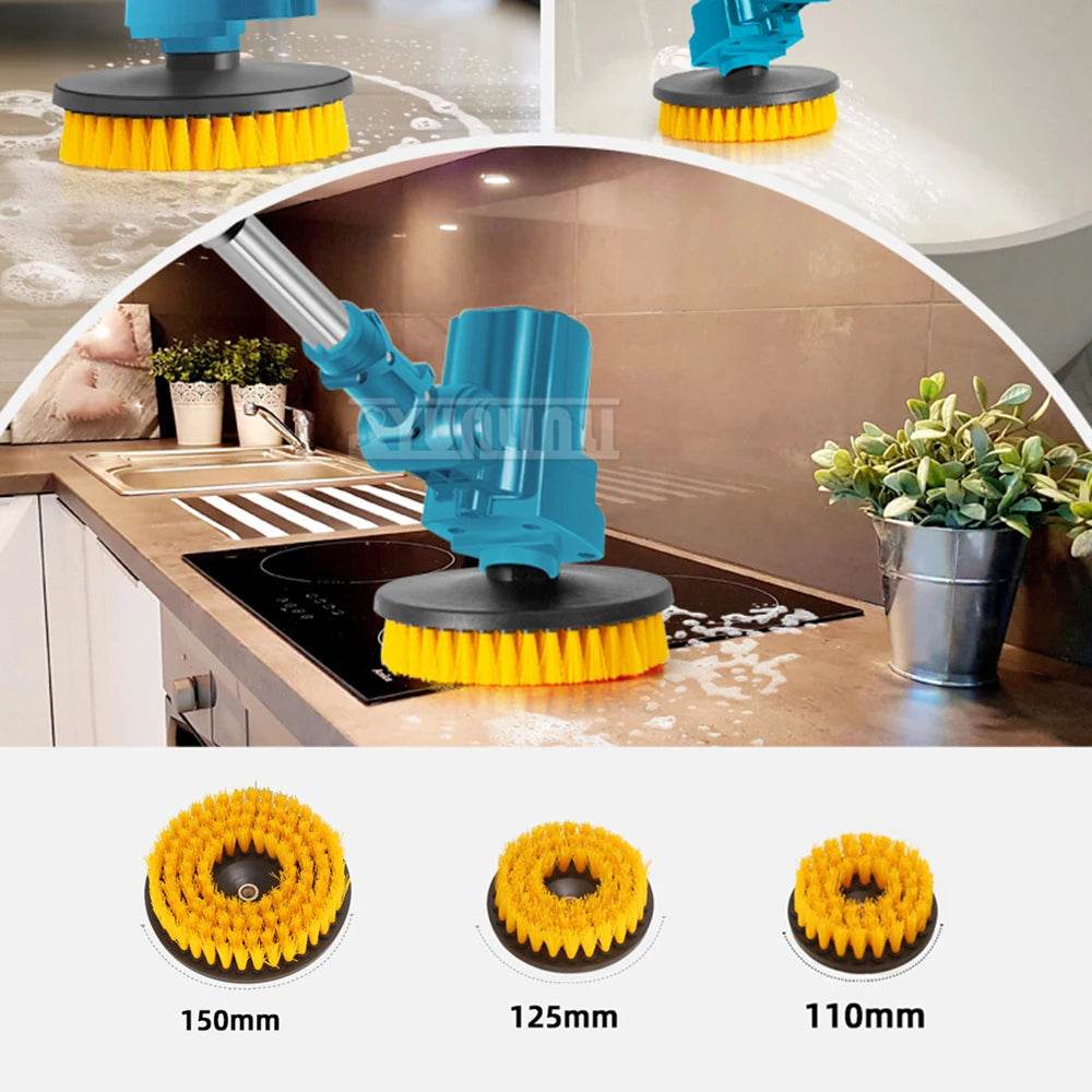 Bathroom Yard Cleaning Polishing Brush Retractable Electric Sweeping Brush Home Garden - AIAZ