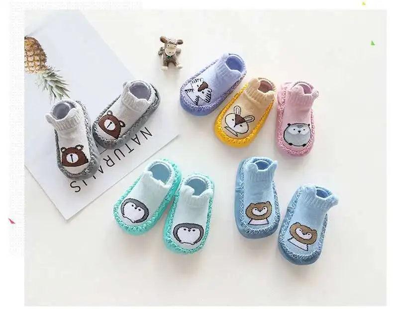 1 Pair Fashion Cute Baby Socks With Rubber Soles Infant Spring Autumn Winter Children Floor Socks Shoes Anti Slip Soft Sole Sock